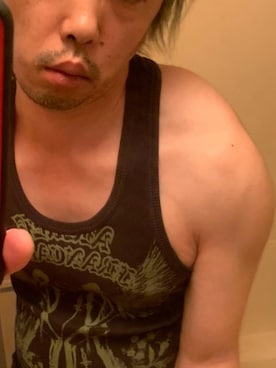 「Right-on（ライトオン）のアイテム（タンクトップ、ブラック系）」を使った、yuukiichikou16さん（メンズ・174cm）の夏コーディネート