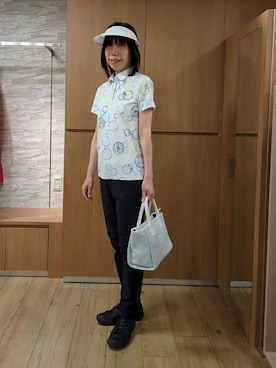 「アイテム（サンバイザー）」を使った、けいさん（レディース・164cm）の春コーディネート