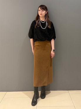 「UNTITLED（アンタイトル）のアイテム（スカート）」を使った、miさん（レディース・162cm）の秋コーディネート