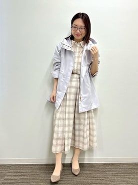 「ITS'DEMO（イッツデモ）の【撥水・花粉防止／手洗い可】ミディアム丈マウンテンパーカー（その他アウター、グレー系）」を使った、Saoriさんの冬コーディネート