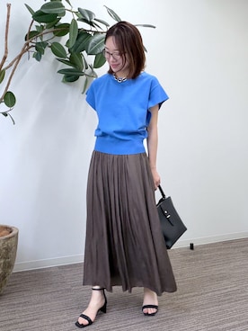 「アイテム（セットアップ、ブルー系）」を使った、Saoriさん（レディース・156cm）の夏コーディネート