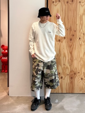 「XLARGE（エクストララージ）のアイテム（パンツ）」を使った、倖希さん（メンズ・163cm）の春コーディネート
