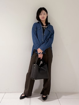 「COUP DE CHANCE（クードシャンス）のアイテム（ショルダーバッグ）」を使った、momokoさん（レディース・157cm）の秋コーディネート