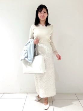 「アイテム（スーツジャケット、グリーン系）」を使った、momokoさん（レディース・157cm）の冬コーディネート