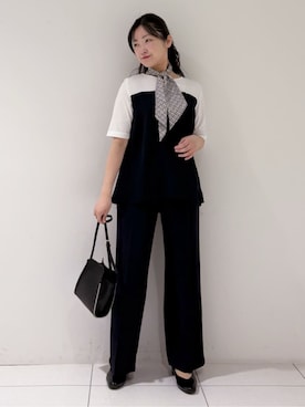 「HusHusH（ハッシュアッシュ）のアイテム（パンツ）」を使った、momokoさん（レディース・157cm）の春コーディネート