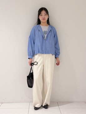 「INDIVI（インディヴィ）のアイテム（ブルゾン）」を使った、momokoさん（レディース・157cm）の春コーディネート