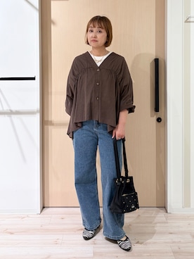 「Lee（リー）のアイテム（バッグ）」を使った、ぷくりんさん（レディース・159cm）の秋コーディネート