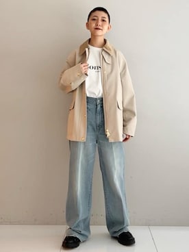 「DRESSTERIOR（ドレステリア）の【ウォッシャブル】スプリング ハンティングジャケット（ブルゾン、ベージュ系）」を使った、OCHIAIさん（レディース・158cm）の春コーディネート