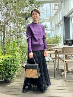 「アイテム（スウェット、パープル系）」を使った、OCHIAIさん（レディース・158cm）の夏コーディネート