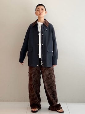 「DRESSTERIOR（ドレステリア）の【ウォッシャブル】スプリング ハンティングジャケット（ブルゾン、ブルー系）」を使った、OCHIAIさん（レディース・158cm）の春コーディネート