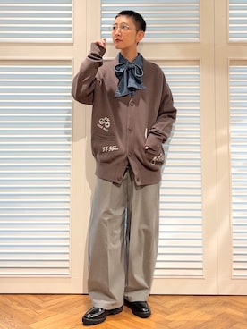 「DRESSTERIOR（ドレステリア）の【取り外し可能】2WAY ボウタイデニムシャツ（シャツ/ブラウス、ブルー系）」を使った、OCHIAIさん（レディース・158cm）の秋コーディネート