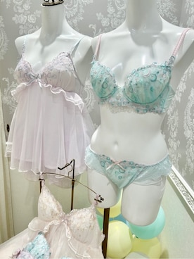 「Risa Magli（リサマリ）のアンチェ ブラジャー (B-C) ＜Sweet Rich（スウィートリッチ）＞（ブラジャー、ピンク系）」を使った、hachiさん（レディース）の冬コーディネート
