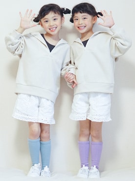 「lulpini（ルルピー二）のアイテム」を使った、yuzu/suzuさん（キッズ・120cm）の春コーディネート