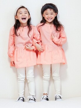 「lulpini（ルルピー二）のアイテム（トップス）」を使った、yuzu/suzuさん（キッズ・110cm）の春コーディネート