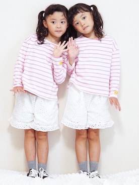 「lulpini（ルルピー二）のアイテム」を使った、yuzu/suzuさん（キッズ・110cm）の夏コーディネート