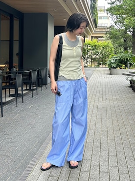 「UNIVERSAL OVERALL（ユニバーサルオーバーオール）のアイテム」を使った、yukaさん（レディース・172cm）の夏コーディネート