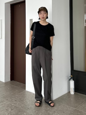 「SLOBE IENA（スローブイエナ）のワンウォッシュイージーパンツ（その他パンツ、グレー系）」を使った、yukaさん（レディース・172cm）の春コーディネート