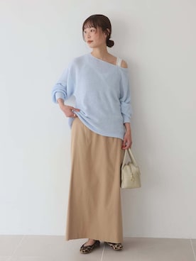 「SLOBE IENA（スローブイエナ）の《追加7》BONITAS/ボニータス バレエシューズ（バレエシューズ、ベージュ系）」を使った、chihiroさん（レディース・159cm）の春コーディネート