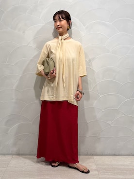「SLOBE IENA（スローブイエナ）のmabel/マベル クリアバングル（バングル/リストバンド、グレー系）」を使った、chihiroさん（レディース・159cm）の春コーディネート