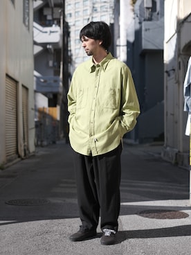 「HEALTH（ヘルス）のアイテム（パンツ）」を使った、shoさん（メンズ・172cm）の秋コーディネート