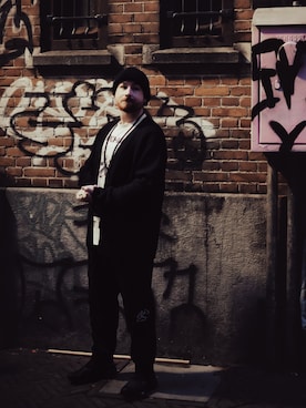 「アイテム（ニットキャップ/ビーニー）」を使った、火山学者人さん（メンズ・173cm）の秋コーディネート