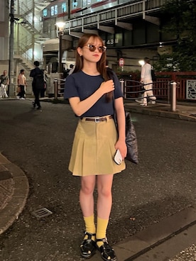 「サマーニット」｜E R Iさん（レディース・150cm・10代）の夏コーディネート