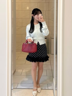 「ROSEFRANTZ（ロゼフランツ）のSoft Nut Button Cardigan [5color]（カーディガン/ボレロ、グリーン系）」を使った、E R Iさん（レディース・150cm）の春コーディネート