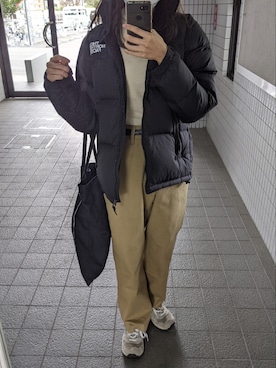 「THE SHINZONE（ザ　シンゾーン）のハイウエストチノパンツ（チノパンツ）」を使った、kさん（レディース・159cm）の冬コーディネート