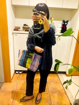 「アイテム（チャーム）」を使った、rieさん（レディース・155cm）の秋コーディネート