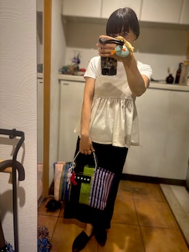 「アイテム（チャーム）」を使った、rieさん（レディース・155cm）の秋コーディネート