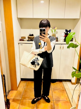 「アイテム（バレエシューズ）」を使った、rieさん（レディース・155cm）の秋コーディネート
