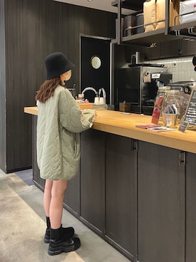 「ハットコーデ」｜「アイテム（ブルゾン）」を使った、niniさん（レディース・158cm）の秋コーディネート