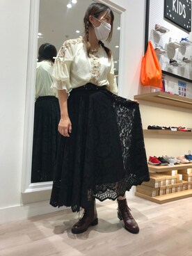 「ORiental TRaffic（オリエンタルトラフィック）のアイテム（ブーツ）」を使った、WA浜松市野店さん（レディース・163cm）の秋コーディネート