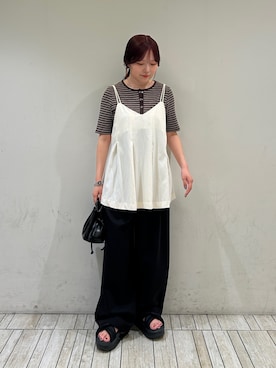 「KBF（ケイビーエフ）のアイテム（パンツ）」を使った、さきさん（レディース・153cm）の夏コーディネート