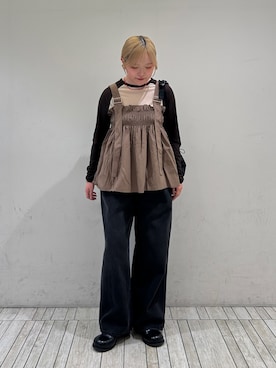 「KBF（ケイビーエフ）のアイテム（バッグ）」を使った、さきさん（レディース・153cm）の春コーディネート