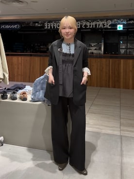 「KBF（ケイビーエフ）のアイテム（ジャケット/アウター）」を使った、さきさん（レディース・153cm）の春コーディネート