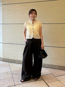 「KBF（ケイビーエフ）のアイテム（パンツ）」を使った、さきさん（レディース・153cm）の夏コーディネート