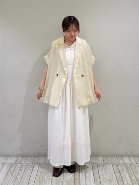 「KBF（ケイビーエフ）のアイテム（ジャケット/アウター）」を使った、さきさん（レディース・153cm）の夏コーディネート