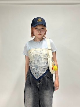 「アイテム（ブレスレット、その他）」を使った、さきさん（レディース・153cm）の夏コーディネート
