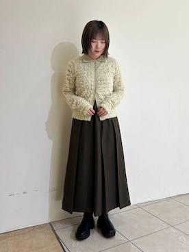 「KBF（ケイビーエフ）のベストセパレートワンピース（ワンピース）」を使った、さきさん（レディース・153cm）の冬コーディネート