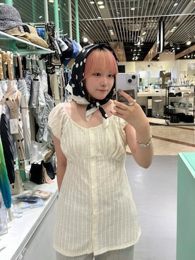 「アイテム（リング、ホワイト系）」を使った、さきさん（レディース・153cm）の夏コーディネート