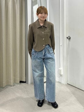 「アイテム（その他アウター、ブラウン系）」を使った、さきさん（レディース・153cm）の秋コーディネート