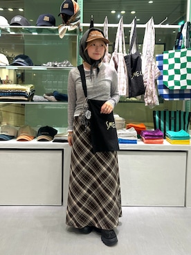 「アイテム（ヘアゴム）」を使った、さきさん（レディース・153cm）の秋コーディネート