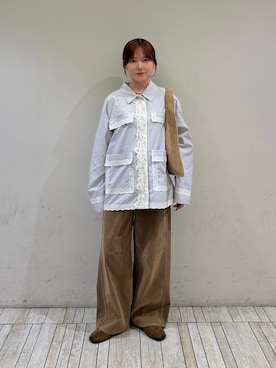 「アイテム（シャツ/ブラウス）」を使った、さきさん（レディース・153cm）の秋コーディネート
