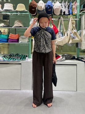 「アイテム（ヘアゴム）」を使った、さきさん（レディース・153cm）の秋コーディネート