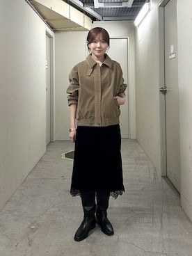 「KBF（ケイビーエフ）のアイテム（スカート）」を使った、さきさん（レディース・153cm）の秋コーディネート
