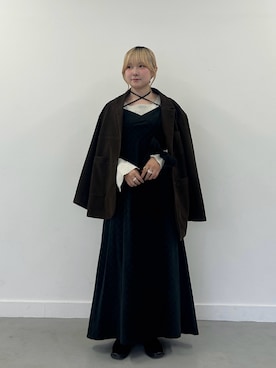 「アイテム（バレッタ/ヘアクリップ）」を使った、さきさん（レディース・153cm）の秋コーディネート