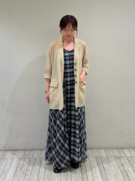 「KBF（ケイビーエフ）のアイテム（ジャケット/アウター）」を使った、さきさん（レディース・153cm）の春コーディネート