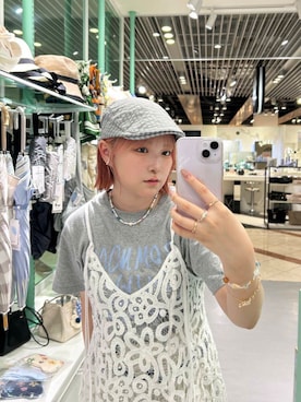 「アイテム（イヤーカフ）」を使った、さきさん（レディース・153cm）の夏コーディネート