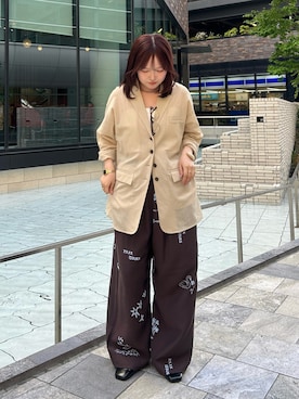 「KBF（ケイビーエフ）のアイテム（その他アウター）」を使った、さきさん（レディース・153cm）の春コーディネート